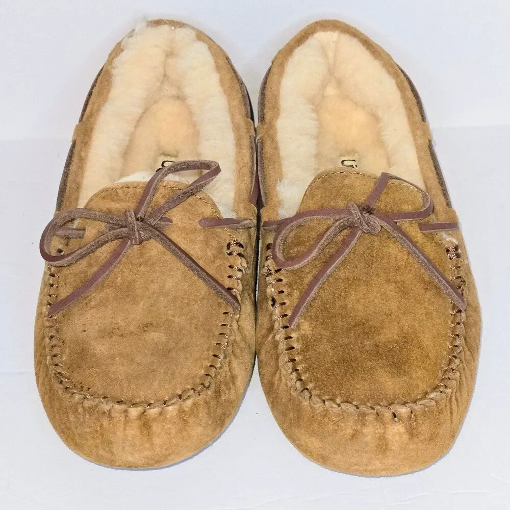 UGG Slip On Shoes Moccasin Dakota Suede/Wool Brown Women Sz 7 US (38 EU) NEW NIB